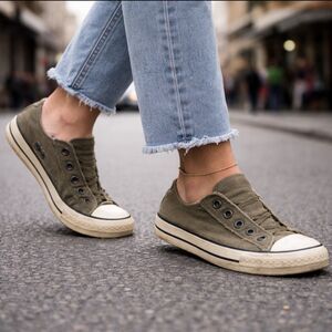 Converse All Star x John Varvatos Green Distressed Low top Sneakers